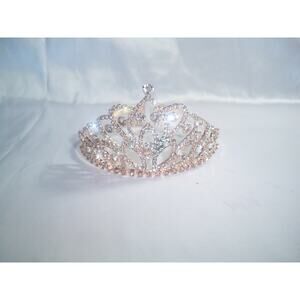Rose Gold rhinestone tiara, bridal rose gold birthday tiara, bridal head piece